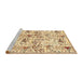 Sideview of Machine Washable Traditional Sun Yellow Rug, wshtr404