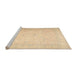 Sideview of Machine Washable Traditional Brown Gold Rug, wshtr4040