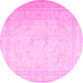 Round Persian Pink Traditional Rug, tr4040pnk