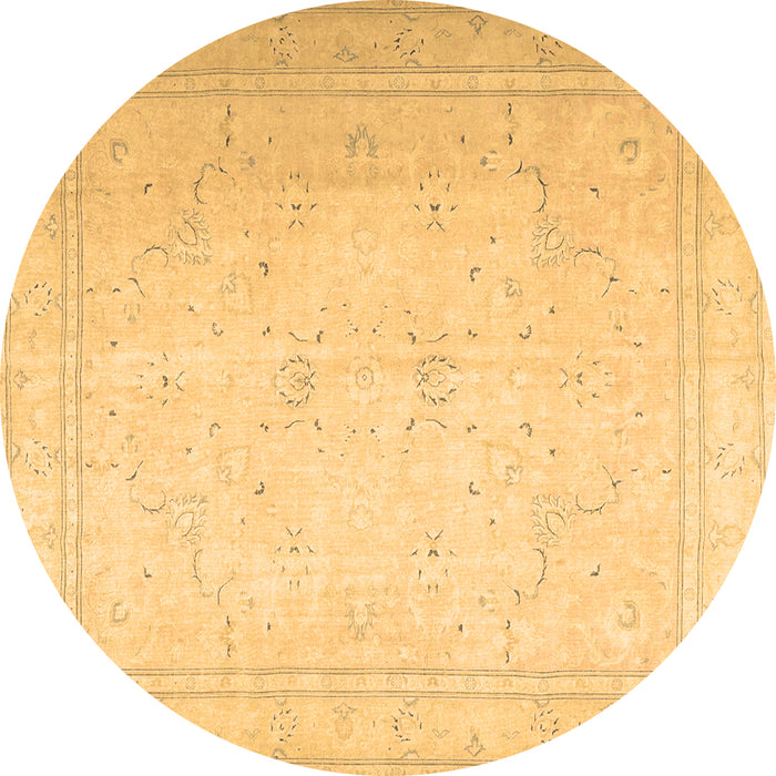 Round Persian Brown Traditional Rug, tr4040brn