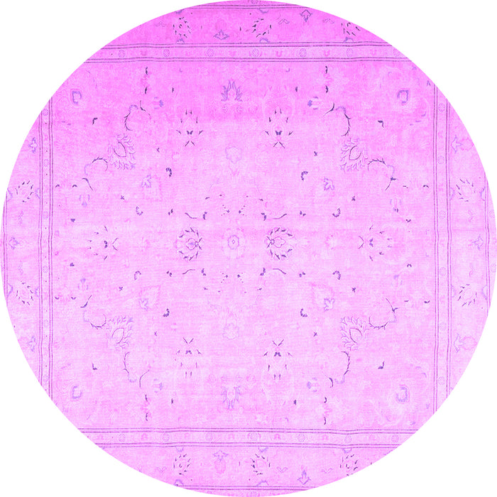 Round Persian Purple Traditional Rug, tr4040pur