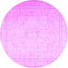 Round Persian Purple Traditional Rug, tr4040pur