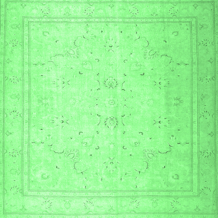 Square Machine Washable Persian Emerald Green Traditional Area Rugs, wshtr4040emgrn