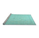 Sideview of Machine Washable Persian Light Blue Traditional Rug, wshtr4040lblu