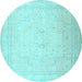 Round Persian Light Blue Traditional Rug, tr4040lblu