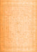 Serging Thickness of Machine Washable Persian Orange Traditional Area Rugs, wshtr4040org