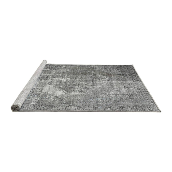 Sideview of Machine Washable Traditional Silver Gray Rug, wshtr4041
