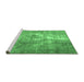 Sideview of Machine Washable Persian Emerald Green Traditional Area Rugs, wshtr4041emgrn