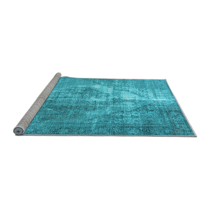 Sideview of Machine Washable Persian Light Blue Traditional Rug, wshtr4041lblu