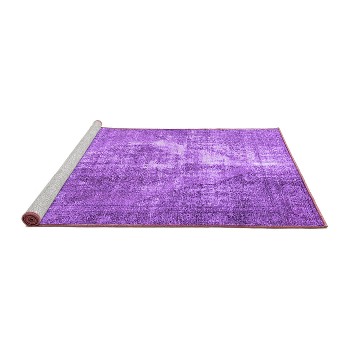 Sideview of Machine Washable Persian Purple Traditional Area Rugs, wshtr4041pur