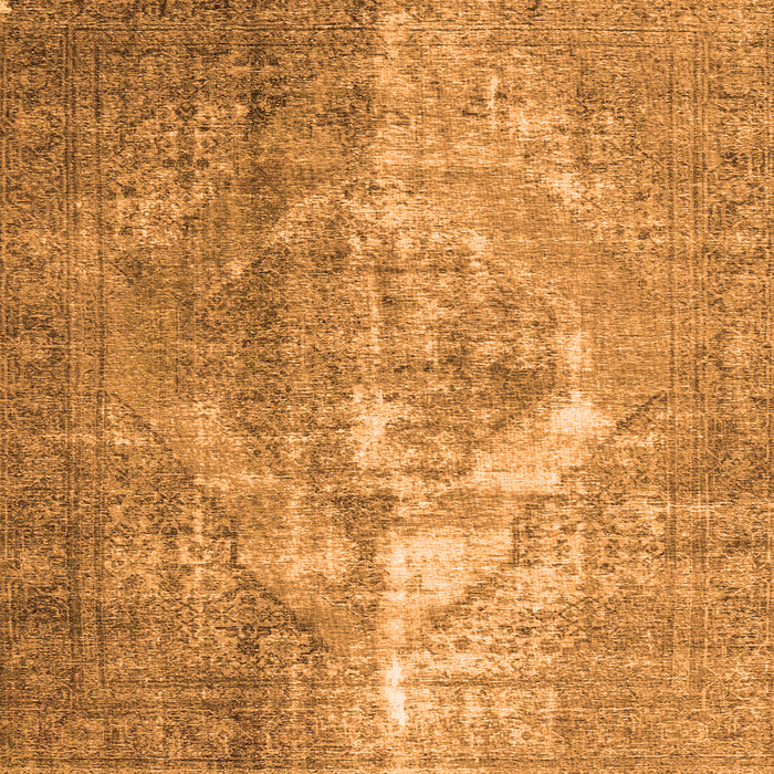 Round Machine Washable Persian Orange Traditional Area Rugs, wshtr4041org