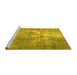 Sideview of Machine Washable Persian Yellow Traditional Rug, wshtr4041yw