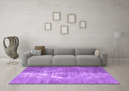 Machine Washable Persian Purple Traditional Area Rugs in a Living Room, wshtr4041pur