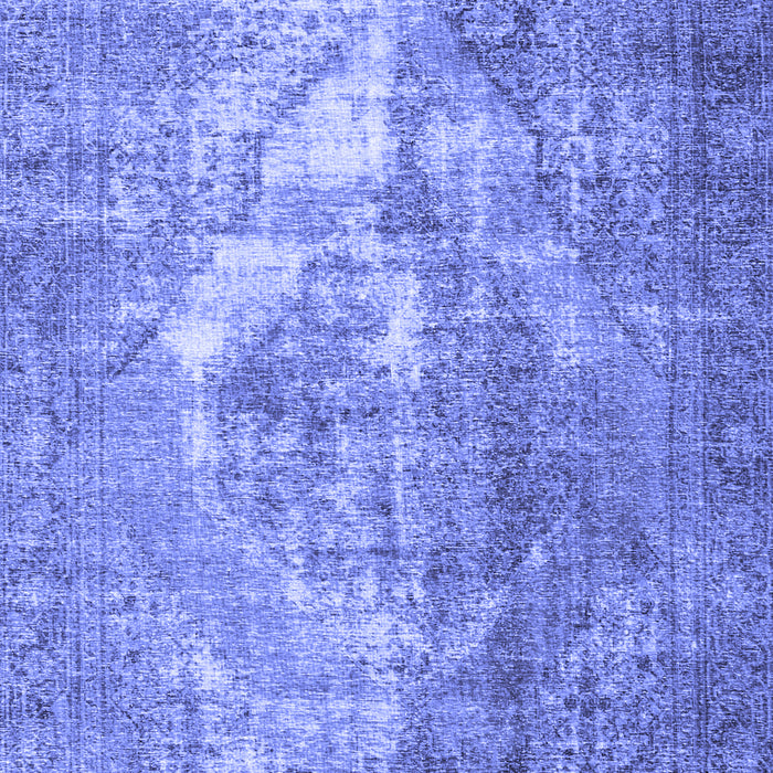Machine Washable Persian Blue Traditional Rug, wshtr4041blu