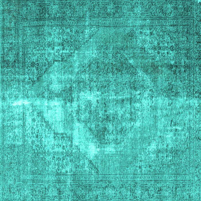 Square Machine Washable Persian Turquoise Traditional Area Rugs, wshtr4041turq