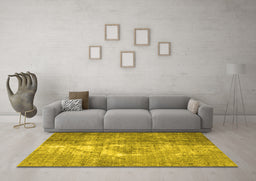 Machine Washable Persian Yellow Traditional Rug in a Living Room, wshtr4041yw