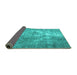 Sideview of Persian Turquoise Traditional Rug, tr4041turq