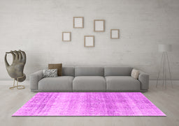 Machine Washable Persian Pink Traditional Rug in a Living Room, wshtr4042pnk
