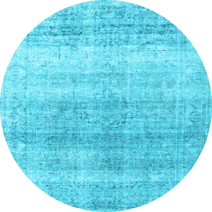Round Machine Washable Persian Light Blue Traditional Rug, wshtr4042lblu