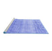 Sideview of Machine Washable Persian Blue Traditional Rug, wshtr4042blu