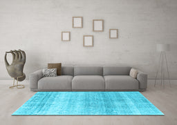 Machine Washable Persian Light Blue Traditional Rug in a Living Room, wshtr4042lblu