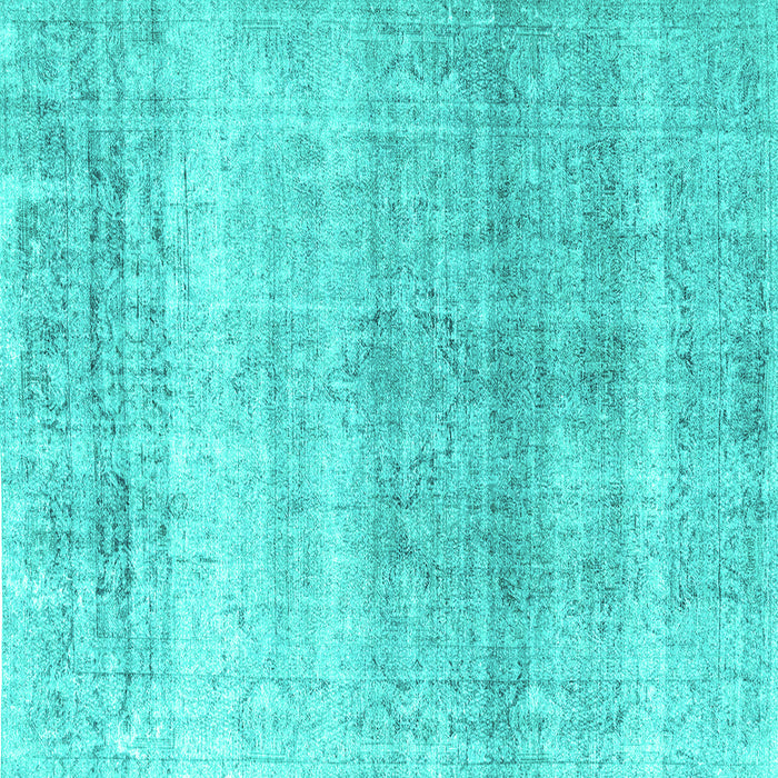 Square Machine Washable Persian Turquoise Traditional Area Rugs, wshtr4042turq