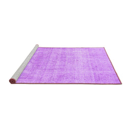 Sideview of Machine Washable Persian Purple Traditional Area Rugs, wshtr4043pur