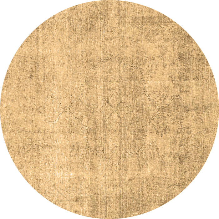 Round Persian Brown Traditional Rug, tr4043brn
