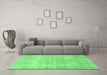 Machine Washable Persian Emerald Green Traditional Area Rugs in a Living Room,, wshtr4043emgrn