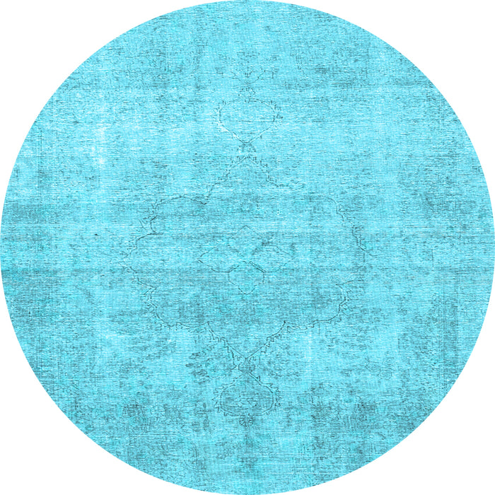 Round Persian Light Blue Traditional Rug, tr4043lblu