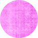 Round Persian Pink Traditional Rug, tr4043pnk