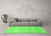 Machine Washable Persian Green Traditional Area Rugs in a Living Room,, wshtr4043grn