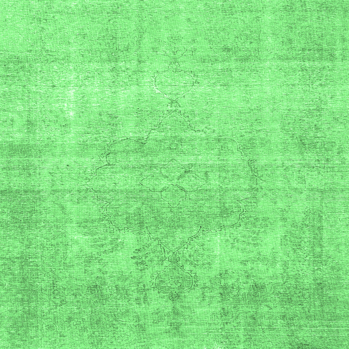 Square Machine Washable Persian Emerald Green Traditional Area Rugs, wshtr4043emgrn