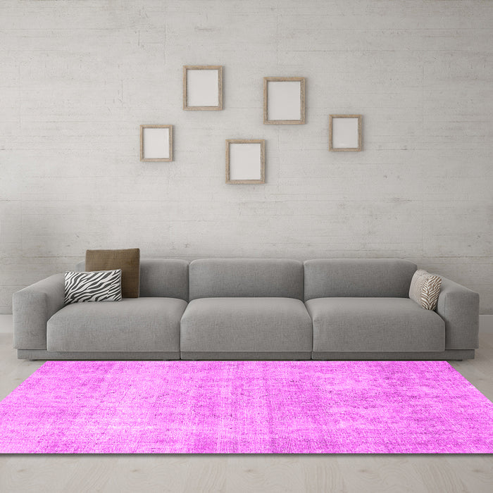 Machine Washable Persian Pink Traditional Rug in a Living Room, wshtr4043pnk
