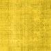 Square Machine Washable Persian Yellow Traditional Rug, wshtr4043yw