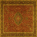 Square Persian Yellow Traditional Rug, tr4044yw