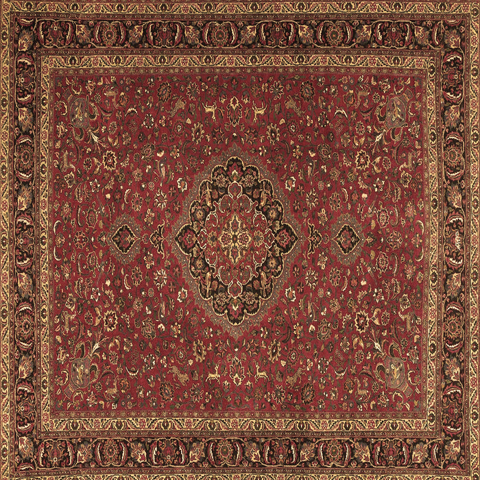 Square Machine Washable Persian Brown Traditional Rug, wshtr4044brn