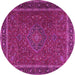 Round Persian Pink Traditional Rug, tr4044pnk