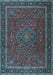 Machine Washable Persian Light Blue Traditional Rug, wshtr4044lblu