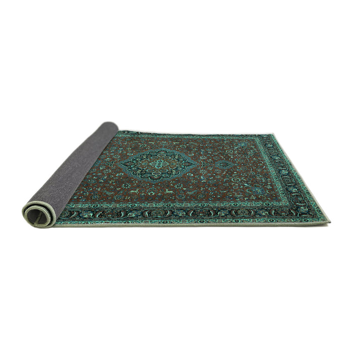 Sideview of Persian Turquoise Traditional Rug, tr4044turq