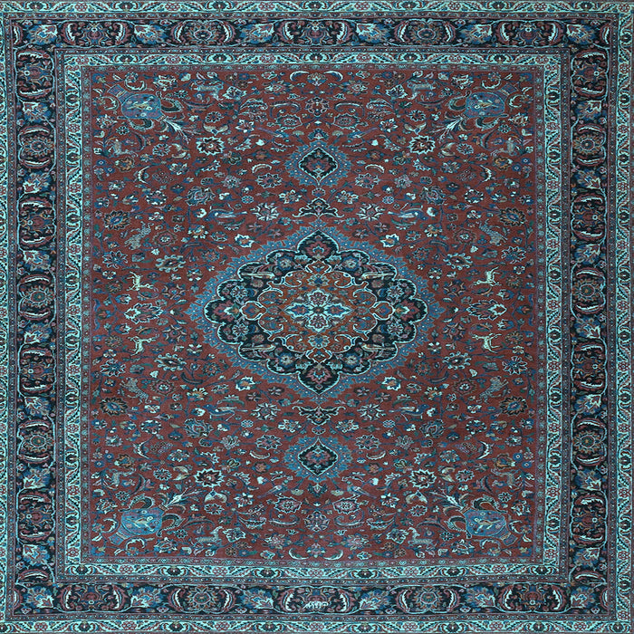 Square Machine Washable Persian Light Blue Traditional Rug, wshtr4044lblu