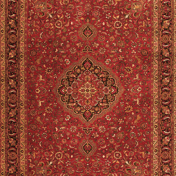 Serging Thickness of Machine Washable Persian Orange Traditional Area Rugs, wshtr4044org