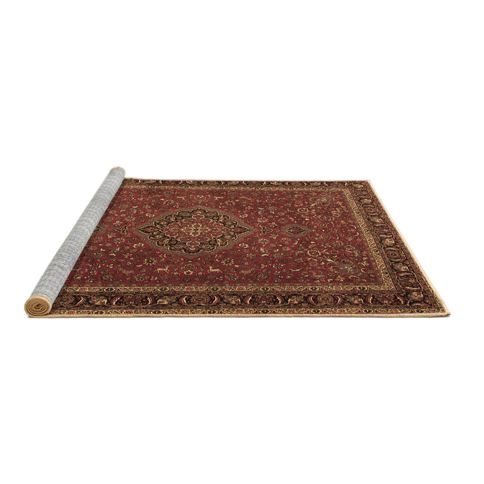 Sideview of Machine Washable Persian Brown Traditional Rug, wshtr4044brn