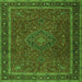 Round Machine Washable Persian Green Traditional Area Rugs, wshtr4044grn