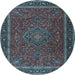 Round Persian Light Blue Traditional Rug, tr4044lblu