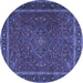 Round Persian Blue Traditional Rug, tr4044blu