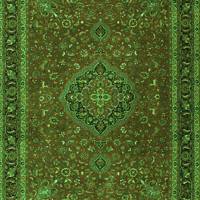 Serging Thickness of Machine Washable Persian Green Traditional Area Rugs, wshtr4044grn