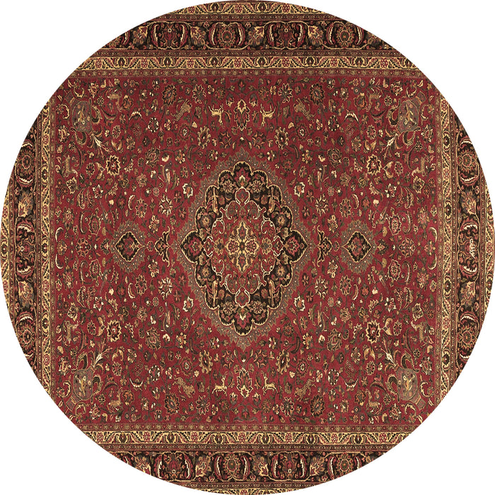 Round Persian Brown Traditional Rug, tr4044brn