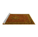 Sideview of Machine Washable Persian Yellow Traditional Rug, wshtr4044yw