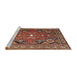 Sideview of Machine Washable Traditional Tomato Red Rug, wshtr4045